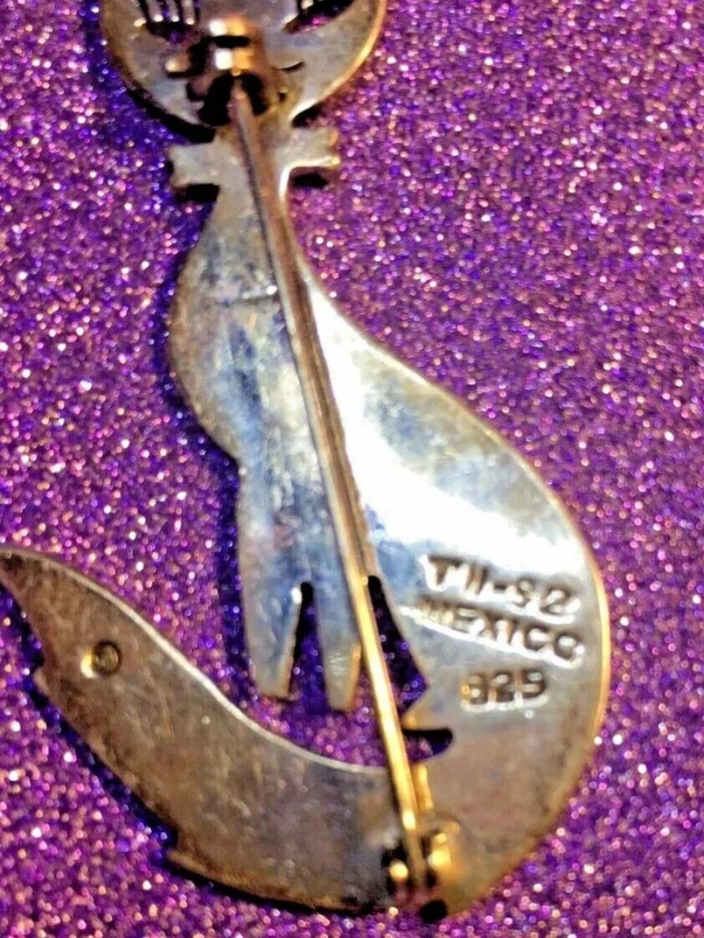 Cat Sitting Vintage Brooch Pin 925 Sterling Silver TAXCO Mexico 2.25